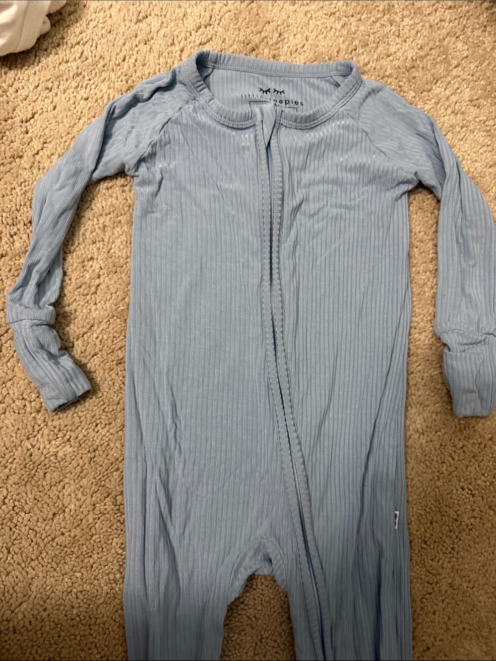Little Sleepies Kids Ribbed One-Piece Romper - Light Blue